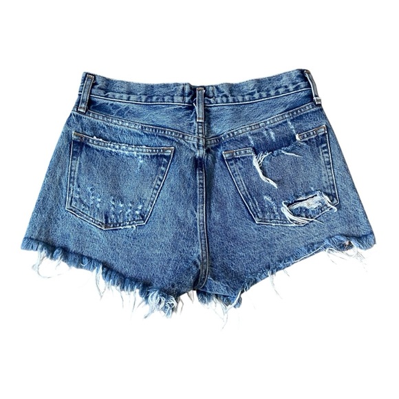 AGOLDE Parker Cut Off Denim Shorts Dark Swapmeet Sz 26 100% Cotton A026 E-811 - Picture 2 of 6